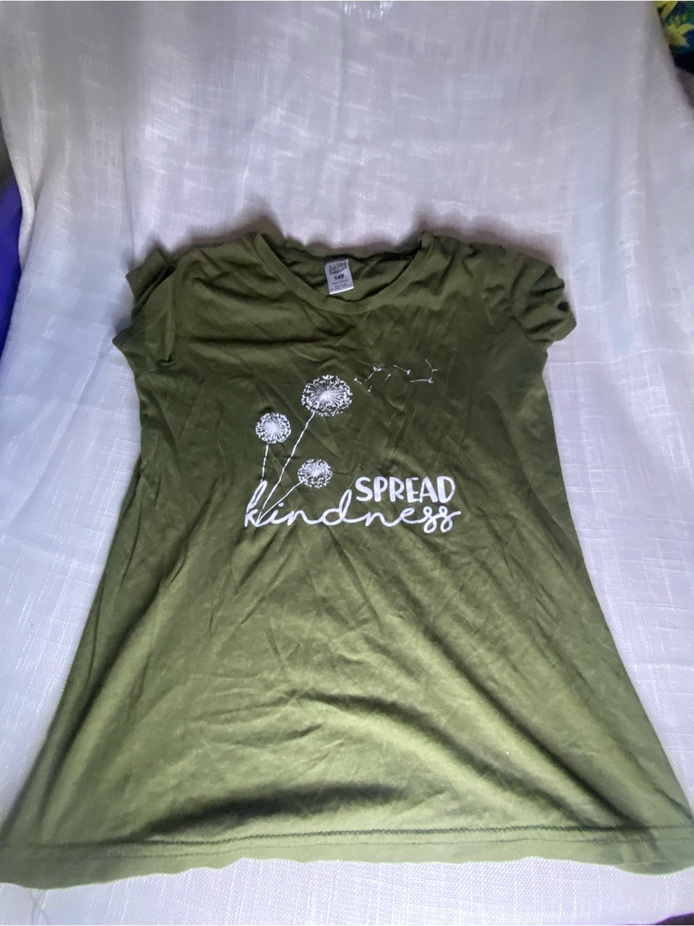 Spread Kindness Olive Green Short Sleeve Women's Graphic Tee